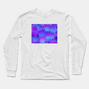 Purple Gradient Star Pattern Long Sleeve T-Shirt